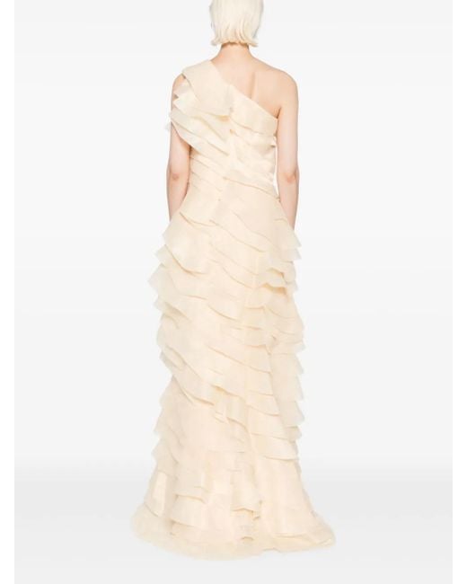 Saiid Kobeisy Natural Layered Organza Dress