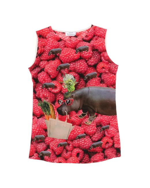 The Artistylist Red Raspberry-Print Sleeveless Top
