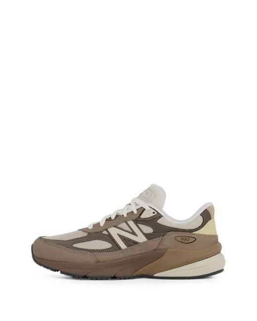 New Balance White 990V6 Panelled Sneakers