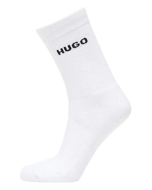 HUGO Gerippte Socken Mit Logo (3Er-Set) in Black für Herren
