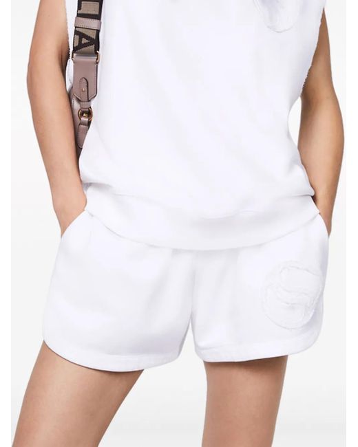 Stella McCartney White Wave Jersey Drawstring Shorts