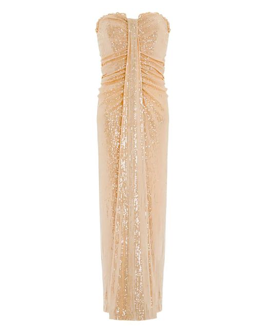 Needle & Thread Amora Strapless Jurk in het Natural