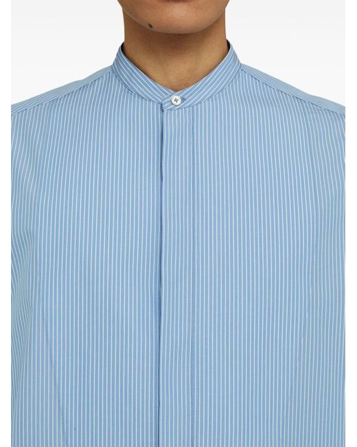 Jil Sander Blue Saturday Striped Cotton Shirt for men