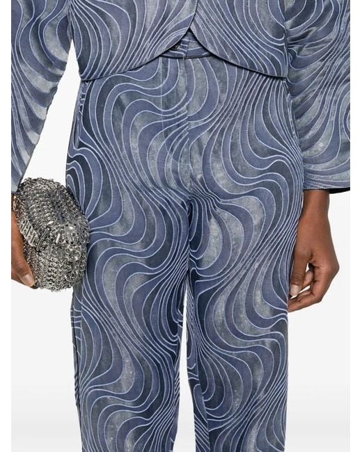 Botsi Blue Illusion-Print Trousers