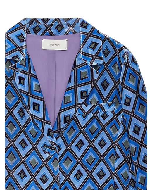 Veste Boutonnée À Motif Géométrique Maliparmi en coloris Blue
