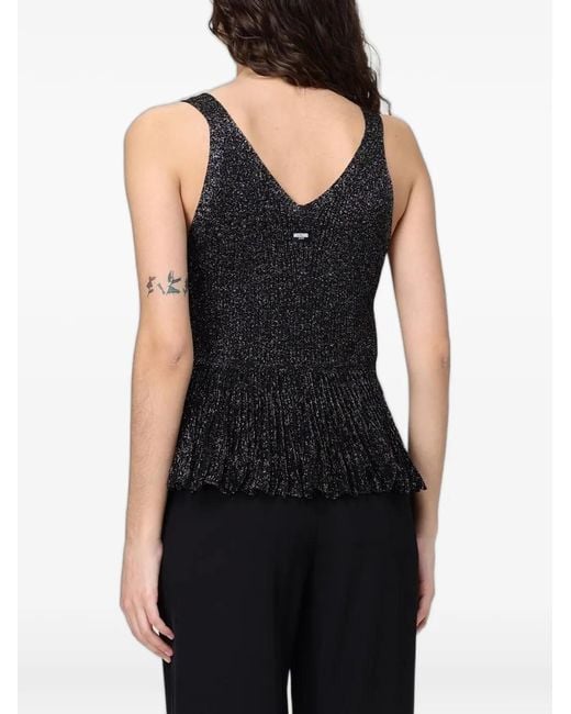 Moschino Black V-Neck Top
