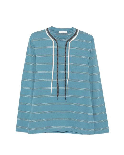 Craig Green Blue Trek Lace Stripe-Print T-Shirt for men