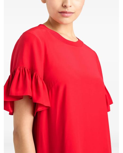 Cinq À Sept Leilah Mini-Jurk Met Ruches in het Red