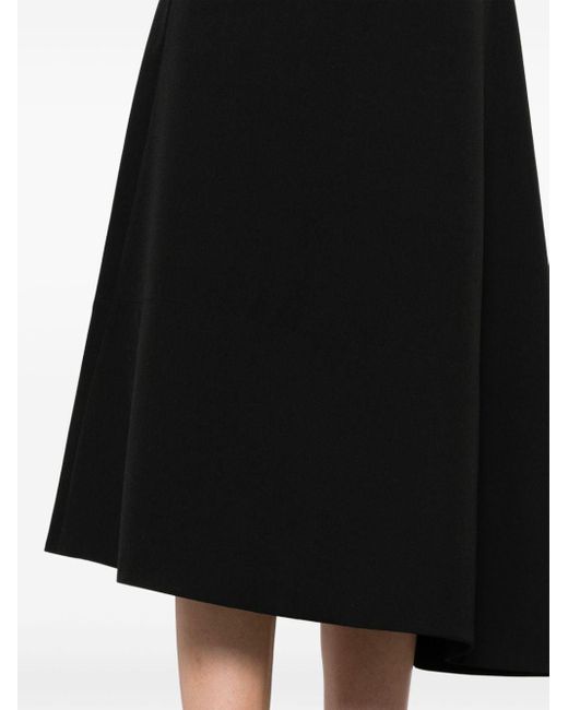 Jil Sander Black Virgin Wool Midi Skirt