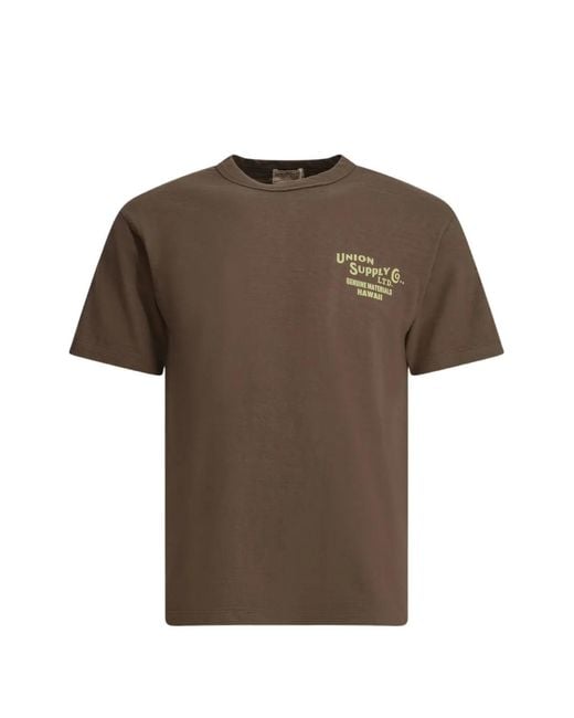 Sun Surf Brown Logo-Print Cotton T-Shirt for men