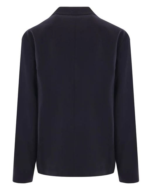Marni Blue Embroidered-Logo Jacket for men