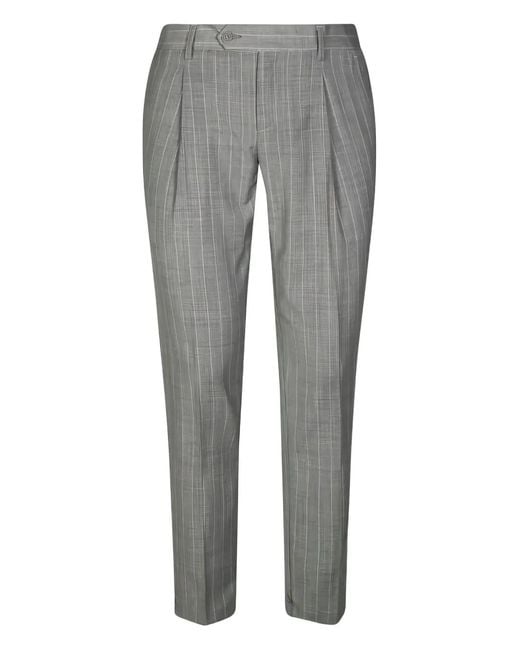 MARSĒM Gray Pinstripe Pleated Trousers for men