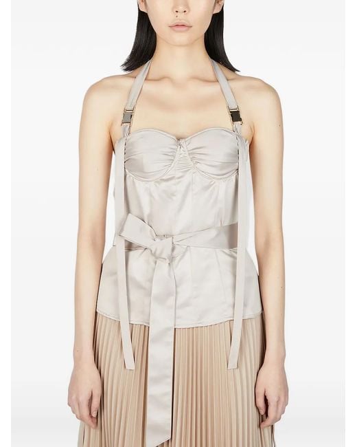 ROKH Natural Halterneck Corset Top