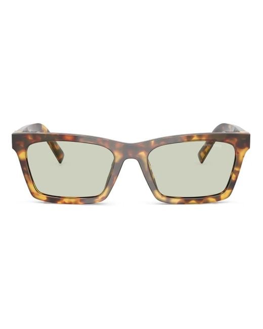 Miu Miu Brown Square-Frame Sunglasses