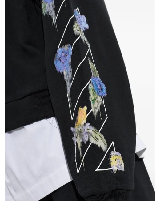Off-White c/o Virgil Abloh Black Arrows Floral-Print Sweatshirt