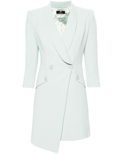 Vestido corto estilo blazer asimétrico Elisabetta Franchi de color White