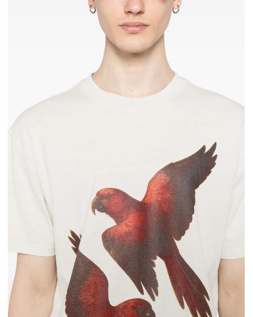 Melt White Graphic-Print T-Shirt for men