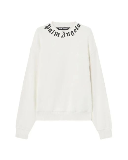 Palm Angels White Logo Sweatshirt for men