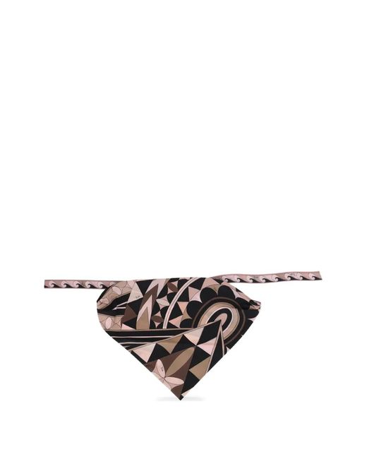 Emilio Pucci White Vivara-Print Small Silk Carré