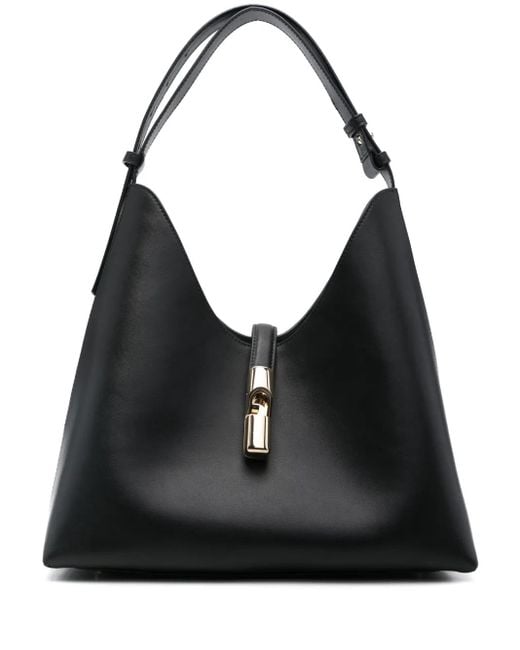 Furla Black Goccia Leather Shoulder Bag