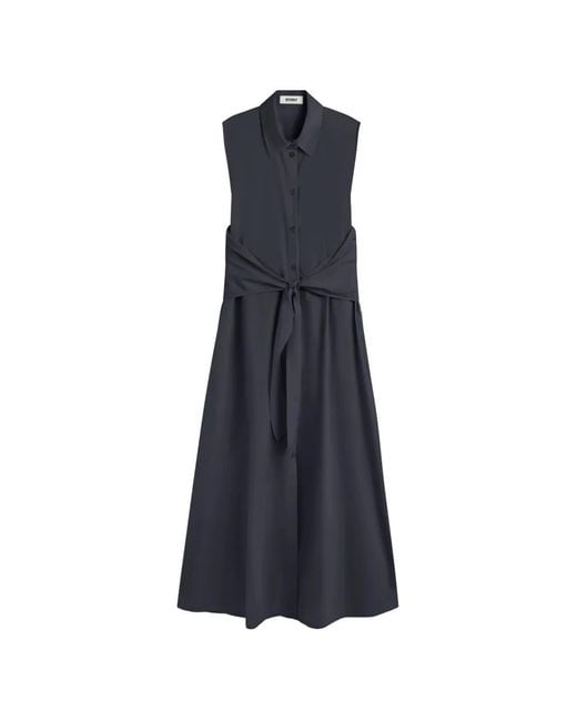 Ecoalf Blue Chiara Tie-Waist Sleeveless Dress