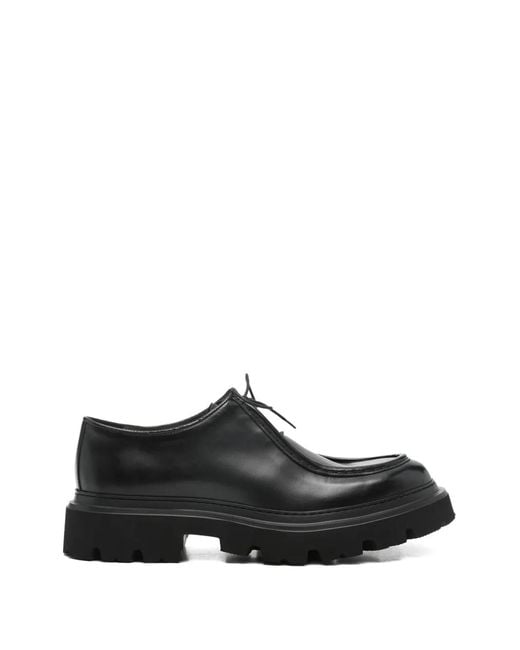 Corneliani Black Lace-Up Platform Derby Shoes for men