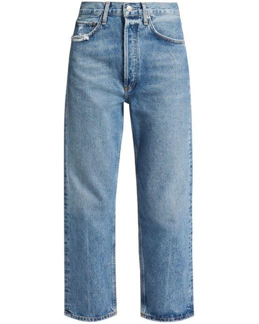 Agolde Blue 90s Crop Straight-leg Jeans