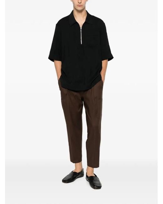 Yes London Brown Pantalon Cargo À Taille Élastiquée for men