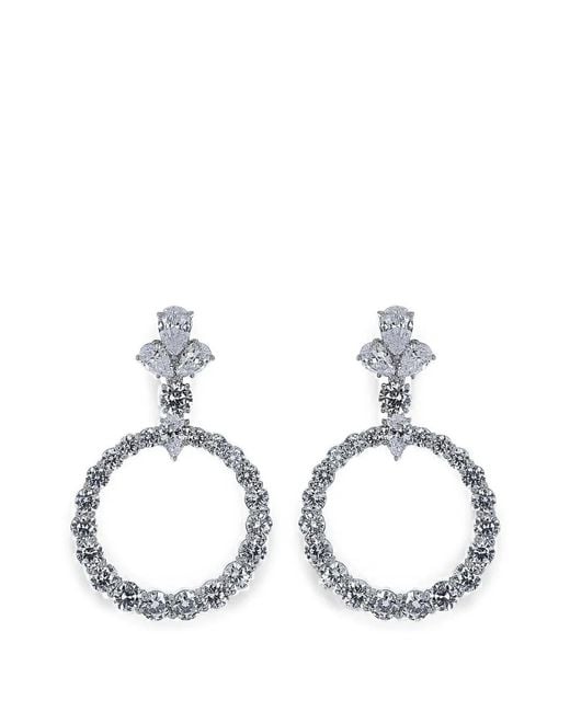 Fantasia by Deserio White Small Circle Drop Earrings