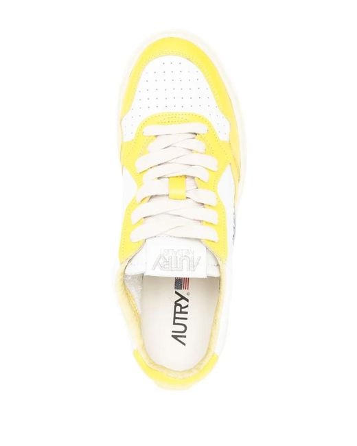 Autry Yellow Medalist Low-top Leather Trainers