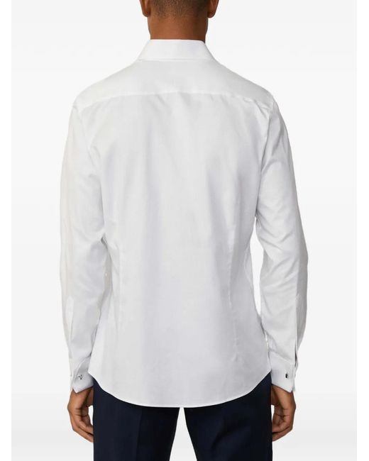 Hackett White Chemise Oxford Habillée À Col Italien for men
