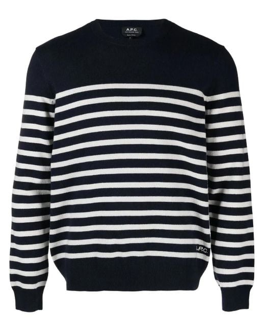 A.P.C. Blue Stripe Knitted Jumper