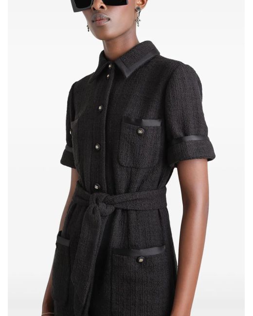 Dolce & Gabbana ベルテッド シャツドレス Black