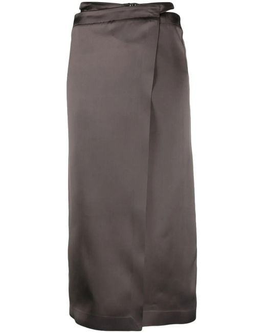 Off-White c/o Virgil Abloh Gray High-Waisted Wrap Midi Skirt