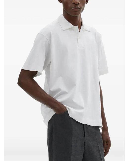Margaret Howell White Short-Sleeve Polo Shirt for men