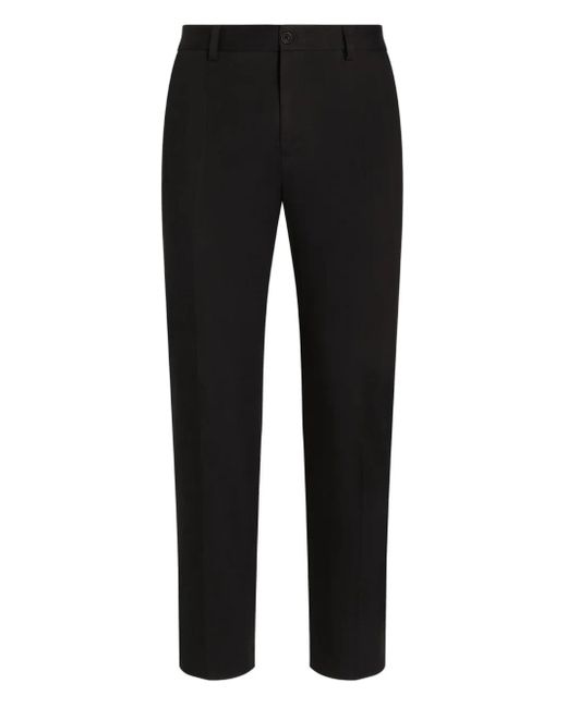 Dolce & Gabbana Black Gabardine Trousers for men