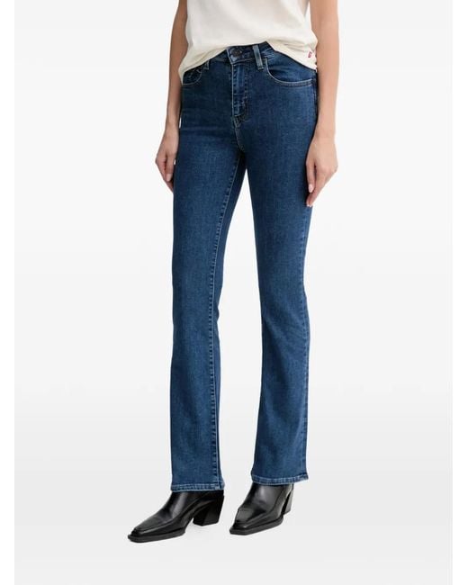 Levi's Blue 725 High Rose Bootcut Jeans