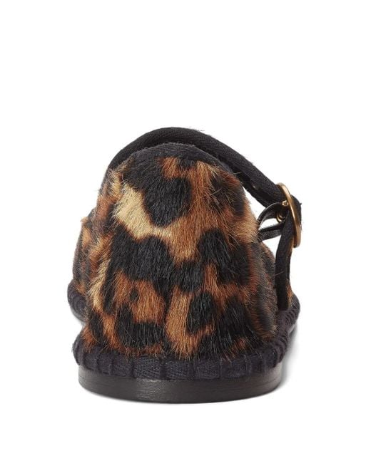 Polo Ralph Lauren Brown Leopard-print Ballet Flats