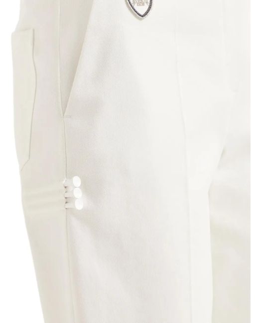 Brunello Cucinelli White Logo Patch Tailored Trousers