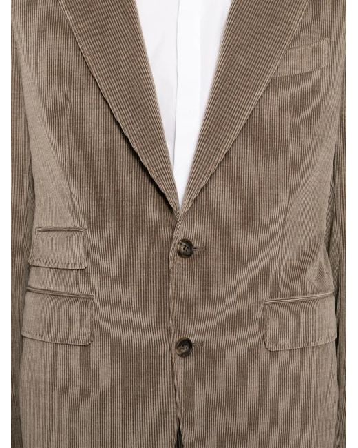 Canali Brown Corduroy Single-Breasted Suits for men