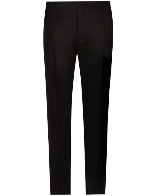 Dolce & Gabbana Black Tailored Tapered Trousers for men