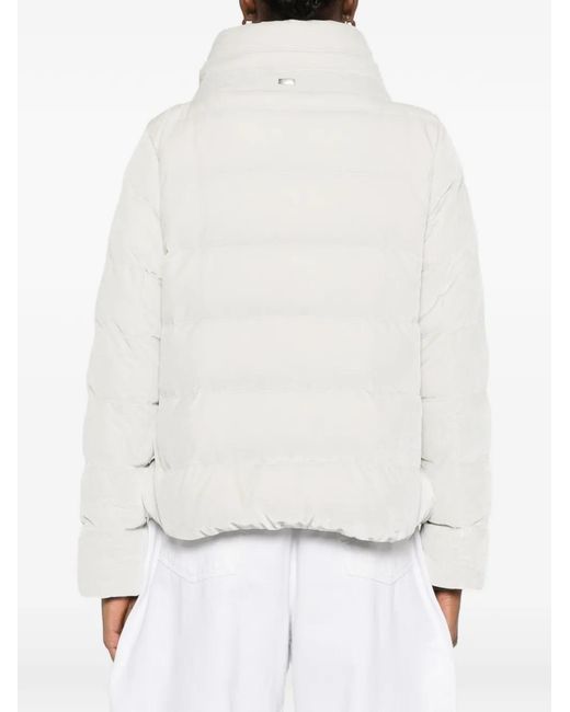Herno White Funnel-Neck Puffer Jacket