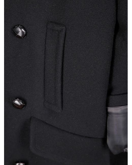 MM6 by Maison Martin Margiela Black Pocketed Double-Breasted Coat