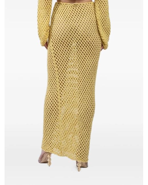 Bananhot Yellow Magen Open-Knit Skirt