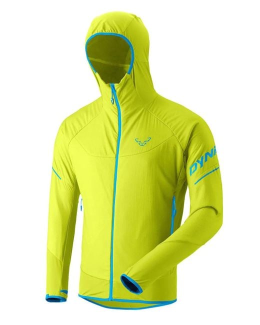 Dynafit Yellow Hooded Zip-Up Jacket