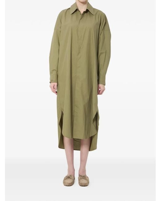 Frankie Shop Green Bloom Organic Cotton Shirt Midi Dress