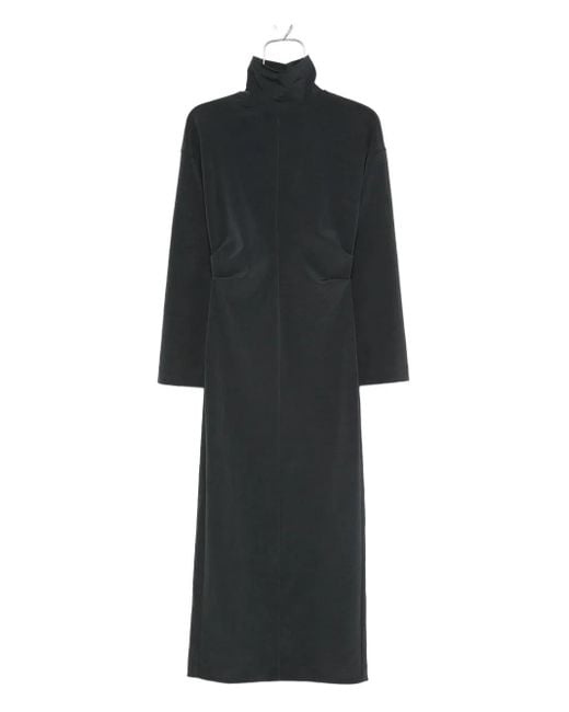 Nanushka Black Draped Turtleneck Maxi Dress