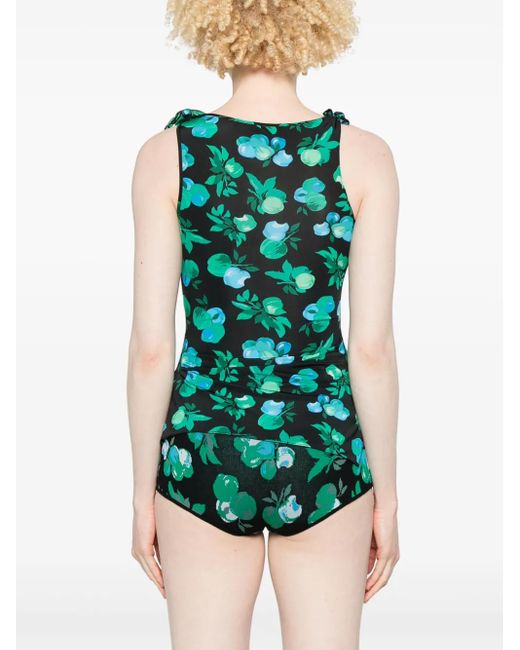 Coperni Green Flower Asymmetric Top