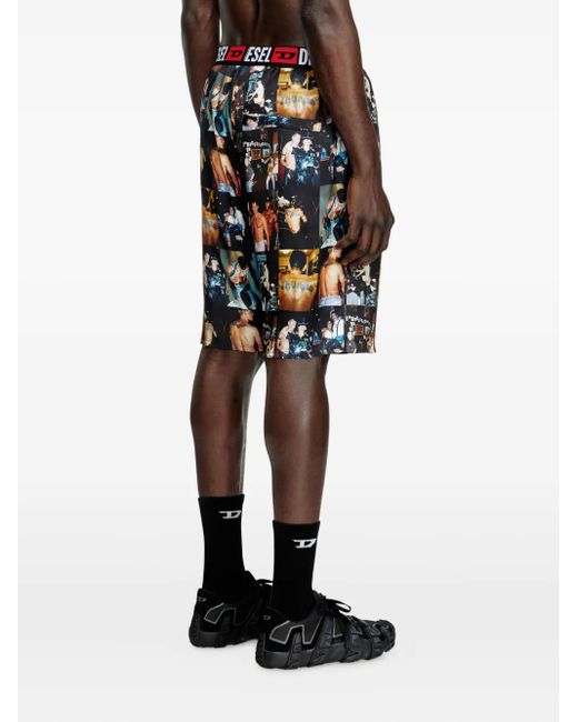 Bermudas con motivo gráfico de x Tom of Finland Foundation DIESEL de color Black