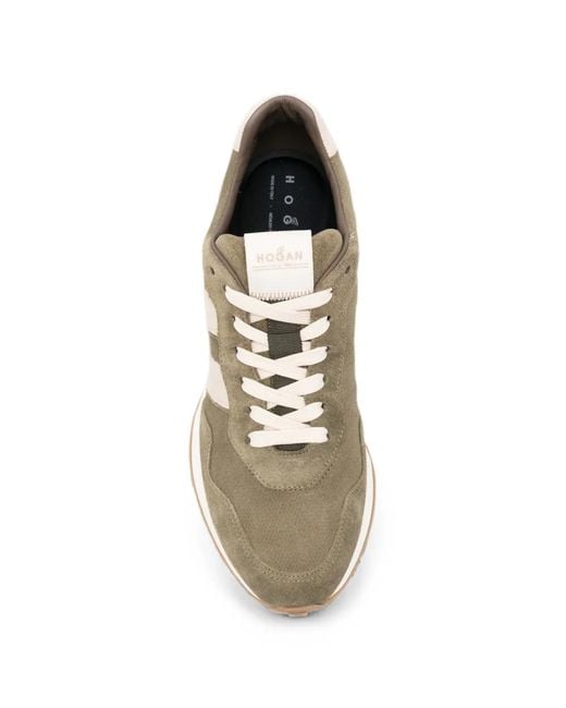 Hogan White Logo-Patch Sneakers for men
